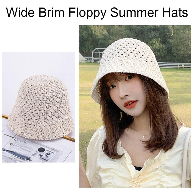 여성용 새 여름 모자, 넓은 챙 플로피 모자, 비치 파 - Bucket Hat Straw 리뷰 및 가격